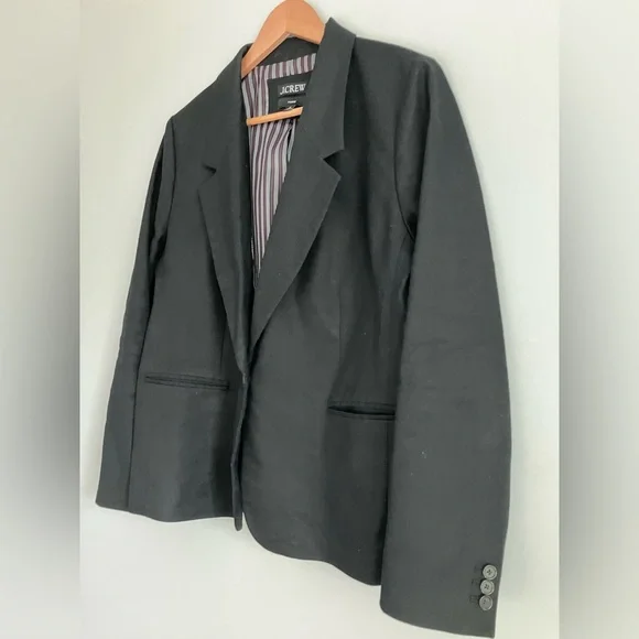 J CREW Parke Black Linen Blend Blazer Size 18 - Picture 7 of 12